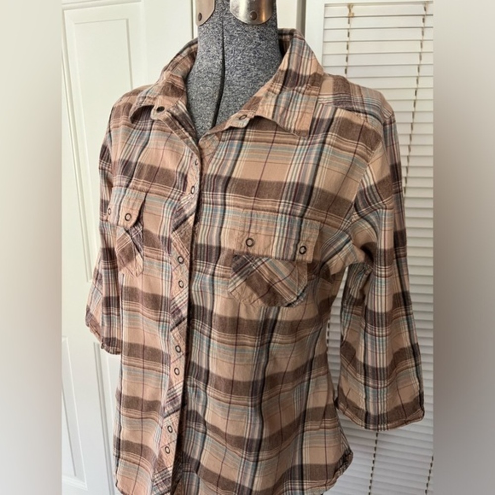 Girl Krazy Plaid button down shirt, XL-may fit medium-large best